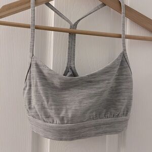 Lululemon “Flow Y” Heather gray sports bra